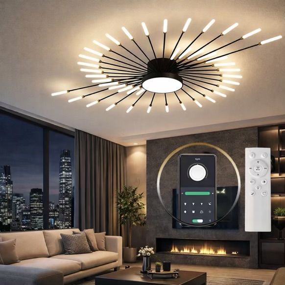 Starburst LED Flush Mount Chandelier