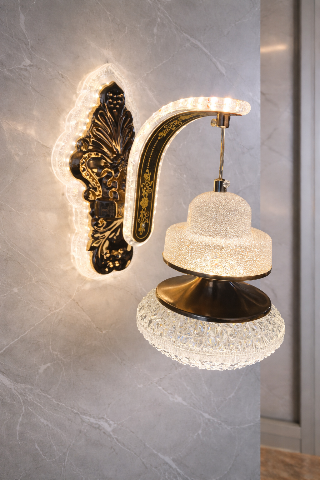 Crystal Wall Light – 3 Color LED