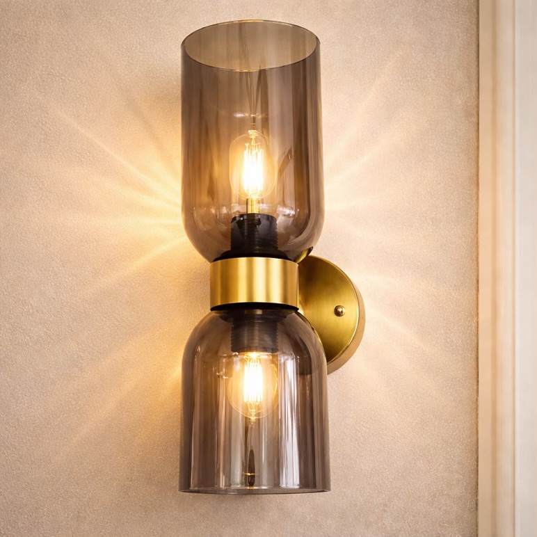 Double Glass Wall Lamp Smoke