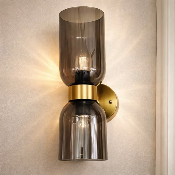 Double Glass Wall Lamp Smoke