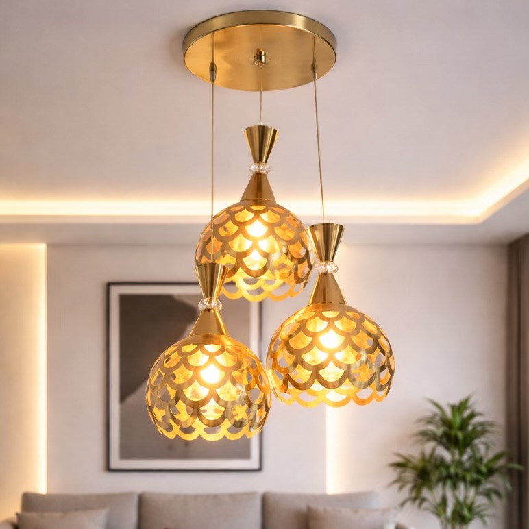 Rose Gold 3 Head Pendant Light