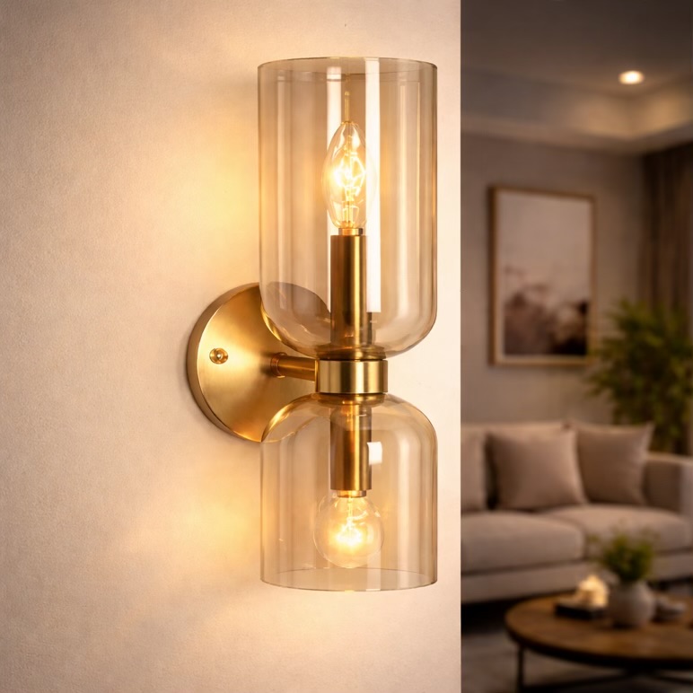 Double Glass Cylinder Wall Lamp