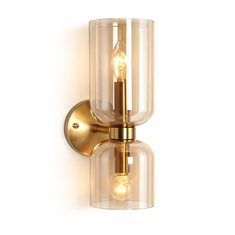 Double Glass Cylinder Wall Lamp