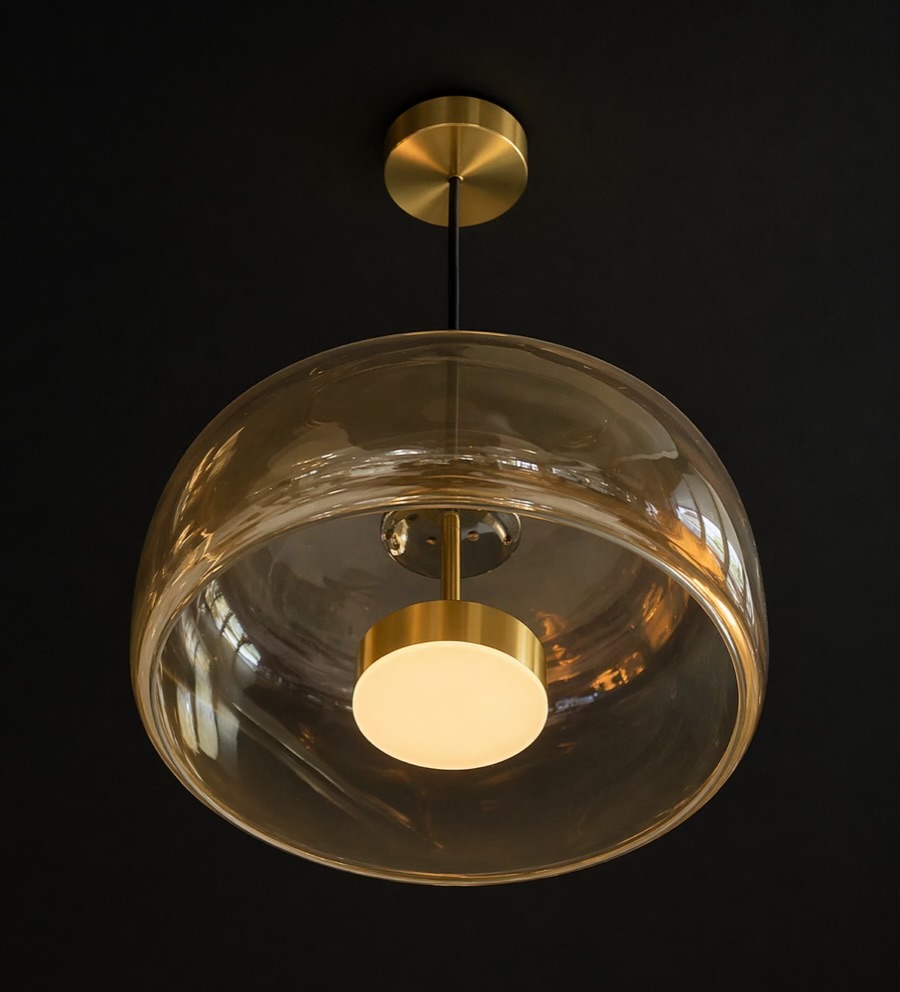 Amber Glass Pendant Light