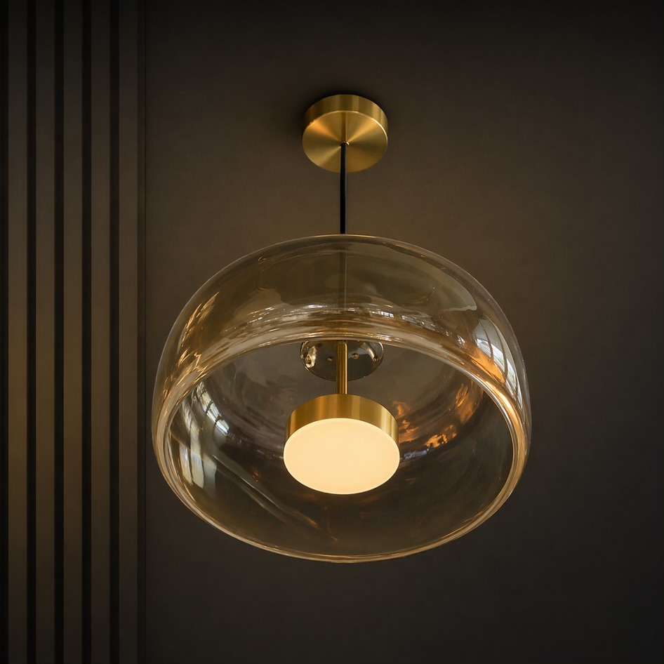 Amber Glass Pendant Light