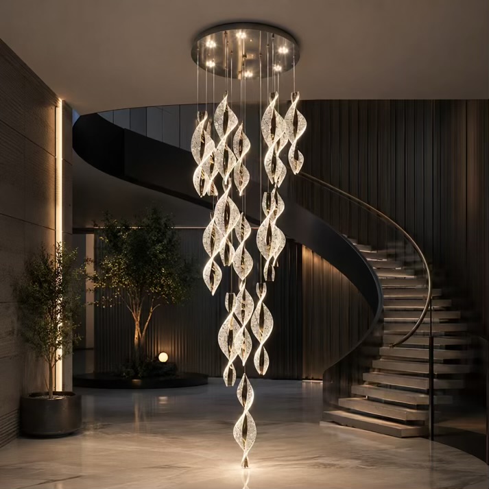 Spiral Chandelier For Duplex