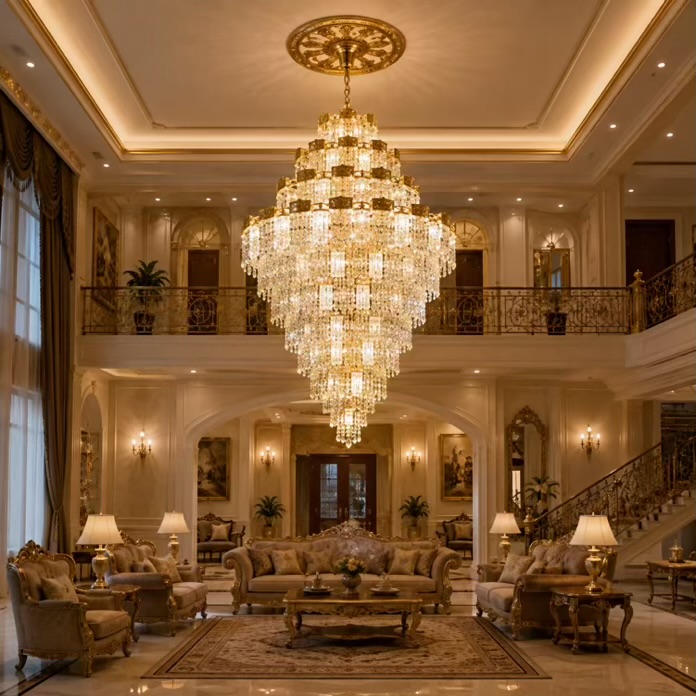 VGOLY Luxury Duplex Crystal Chandelier