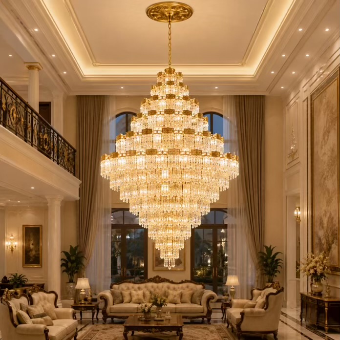 VGOLY Luxury Duplex Crystal Chandelier