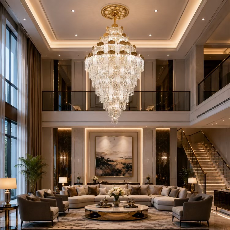 VGOLY Luxury Duplex Crystal Chandelier