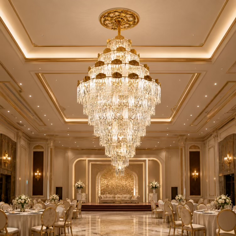 VGOLY Luxury Duplex Crystal Chandelier