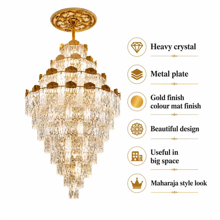VGOLY Luxury Duplex Crystal Chandelier