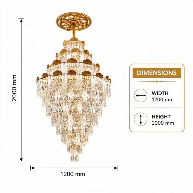 VGOLY Luxury Duplex Crystal Chandelier