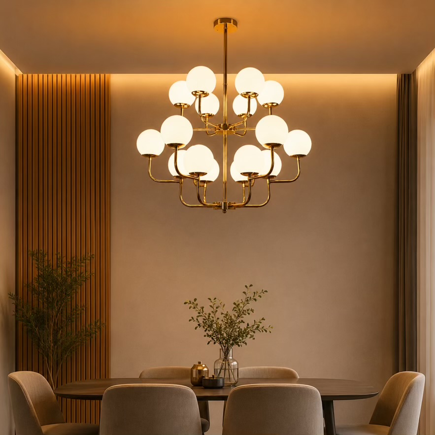 VGOLY Modern Gold Chandelier 18 Ball