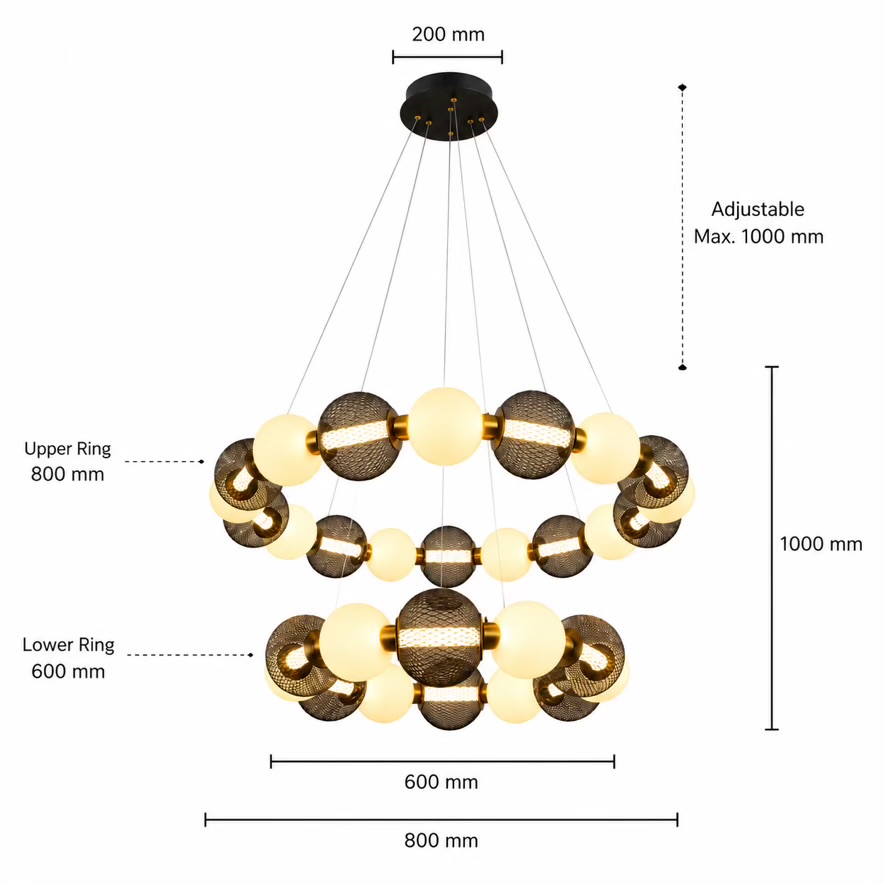 VGOLY Duel Ring Chandelier
