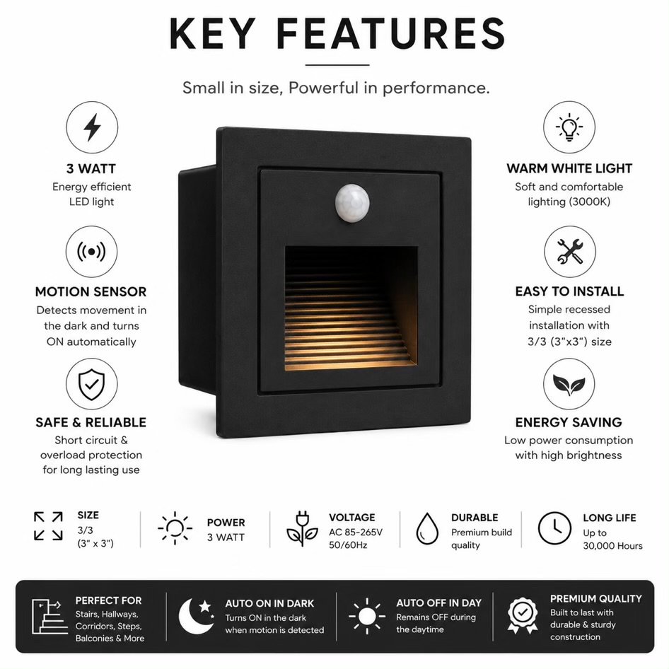 VGOLY 3W Sensor Foot Light