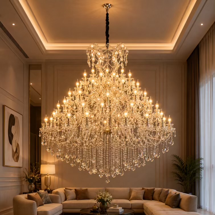 VGOLY 48 Light Crystal Duplex Chandelier