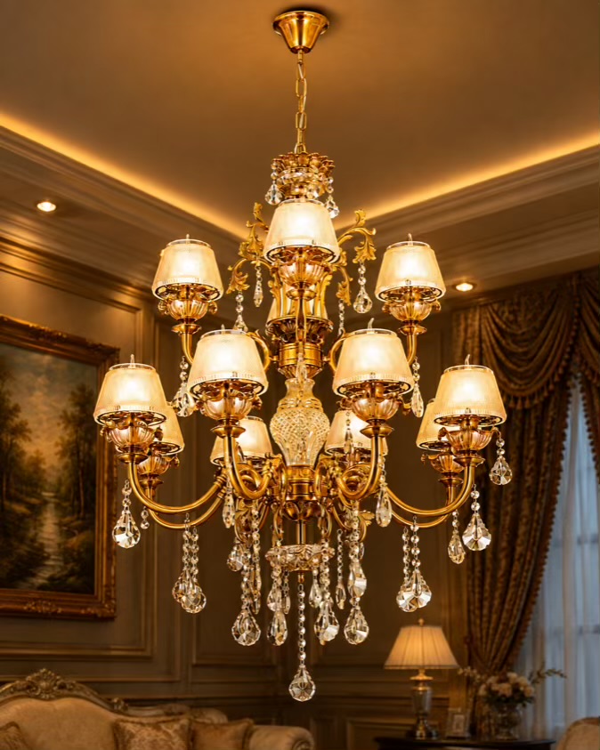VGOLY Glass Chandelier Antique