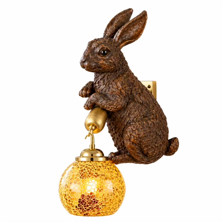 VGOLY Rabbit Wall Light With Glass Globe