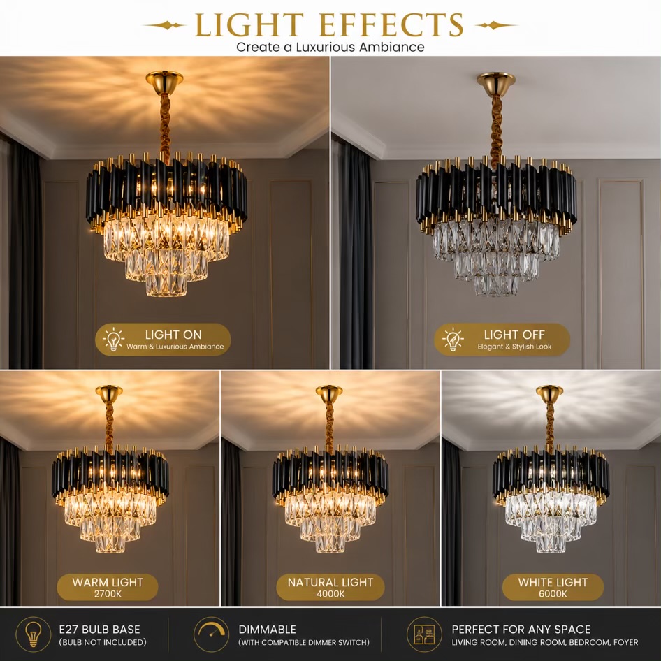 Black Mamba Chandelier 600mm – Luxury LED