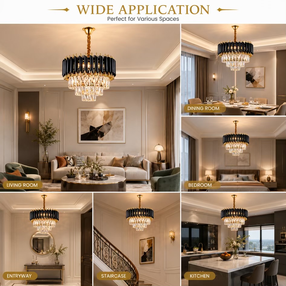 Black Mamba Chandelier 600mm – Luxury LED
