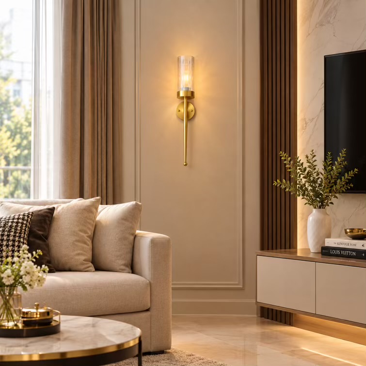 “Amber Glass Decorative Wall Light”