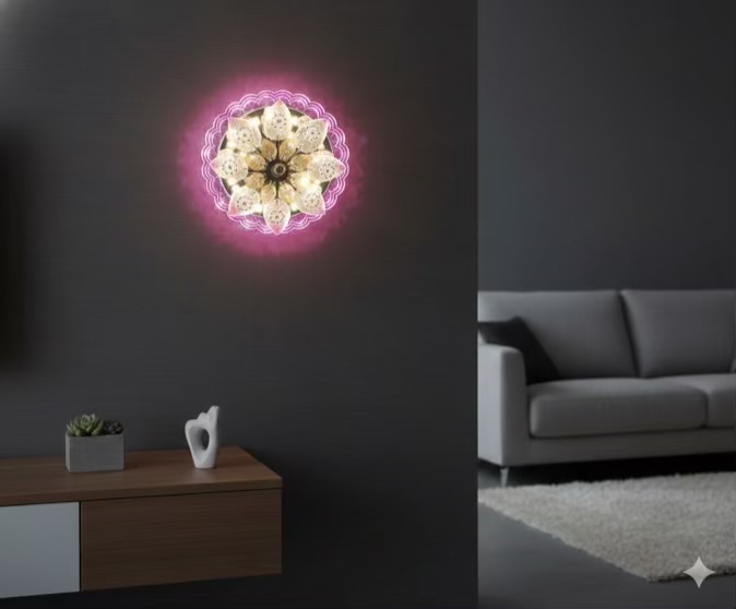 “Rotating RGB Round Wall Light”