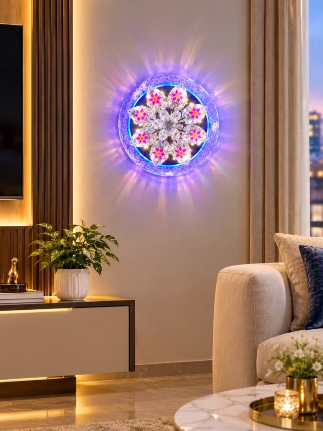 “Rotating RGB Round Wall Light”