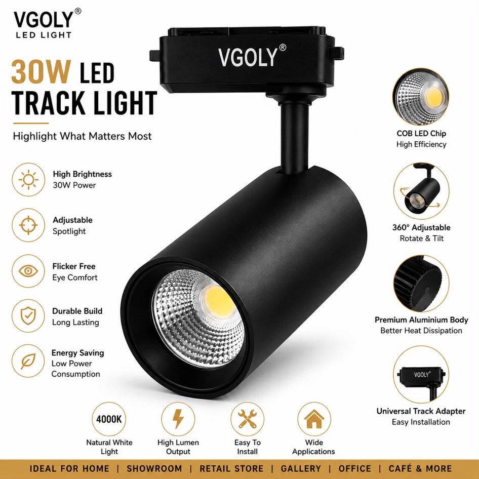 VGOLY 30W Adjustable LED Spot Track Light