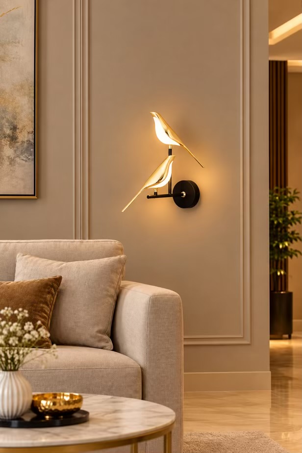 Birds Decorative Wall Light Duel
