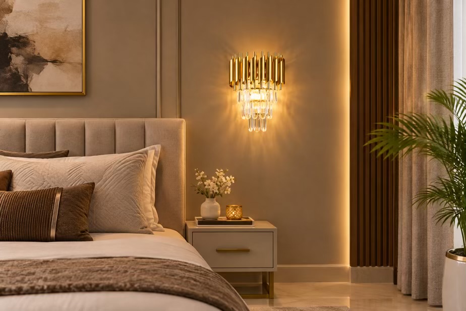 “Premium Gold Crystal Wall Light”