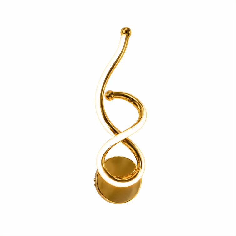 Luxury Golden Spiral Curve Designer Wall Light